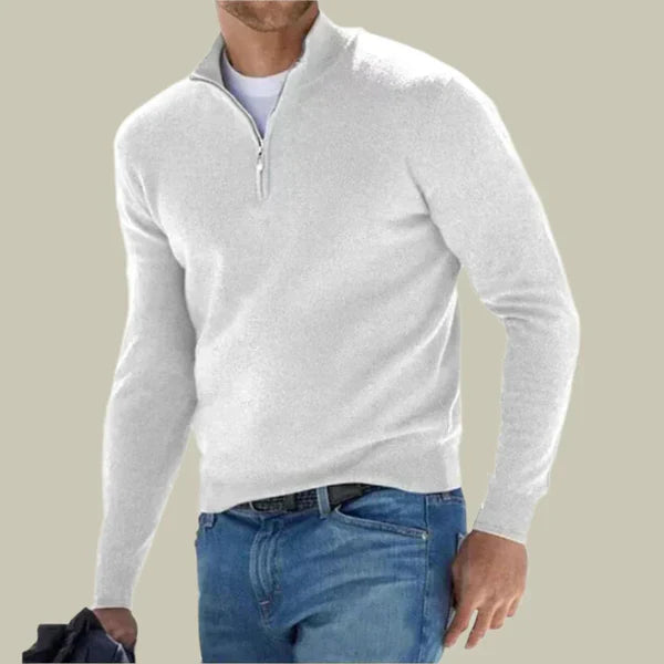 Malte – classic polo sweater with zippered collar