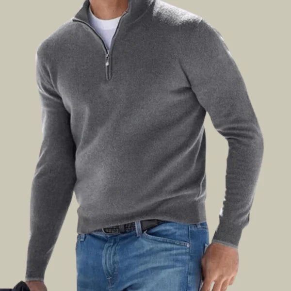 Malte – classic polo sweater with zippered collar