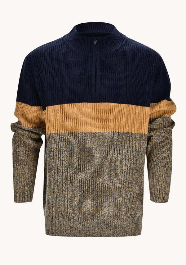 Norbert – modern fine knit sweater in color block design