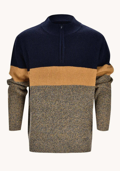 Norbert – modern fine knit sweater in color block design