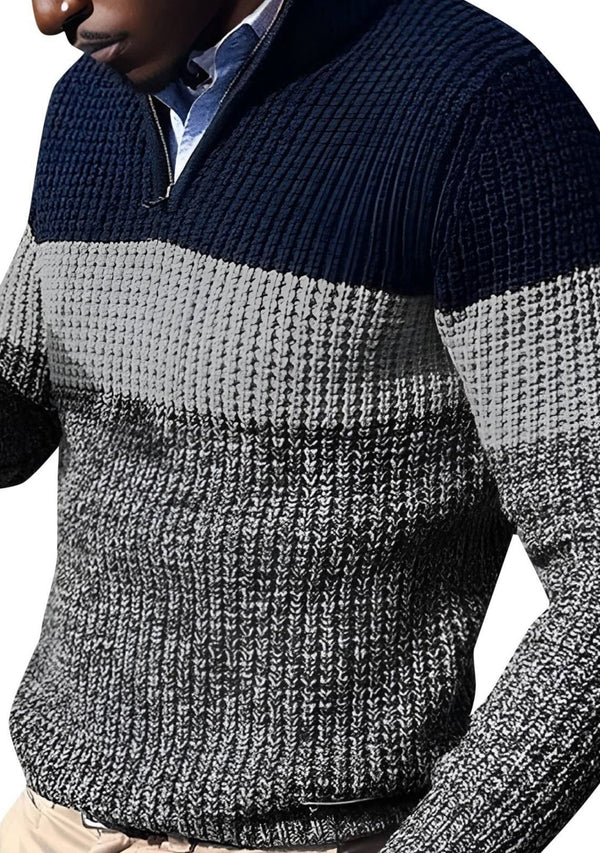 Norbert – modern fine knit sweater in color block design