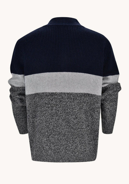 Norbert – modern fine knit sweater in color block design