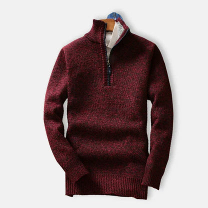 Titan sweater med halv lynlås til mænd - varm striktrøje