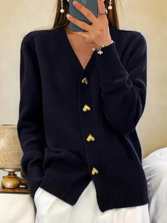 Wilhelmina – classic knit cardigan with button placket