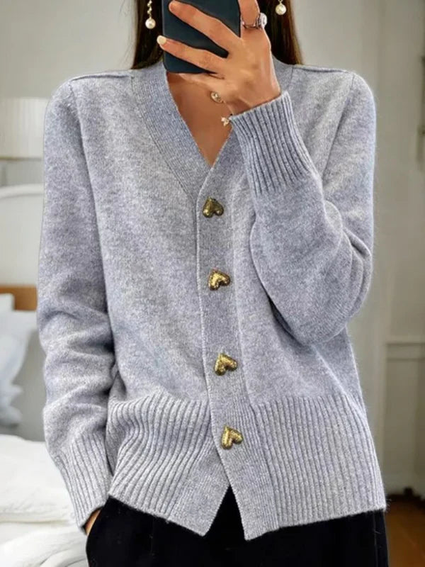 Wilhelmina – classic knit cardigan with button placket